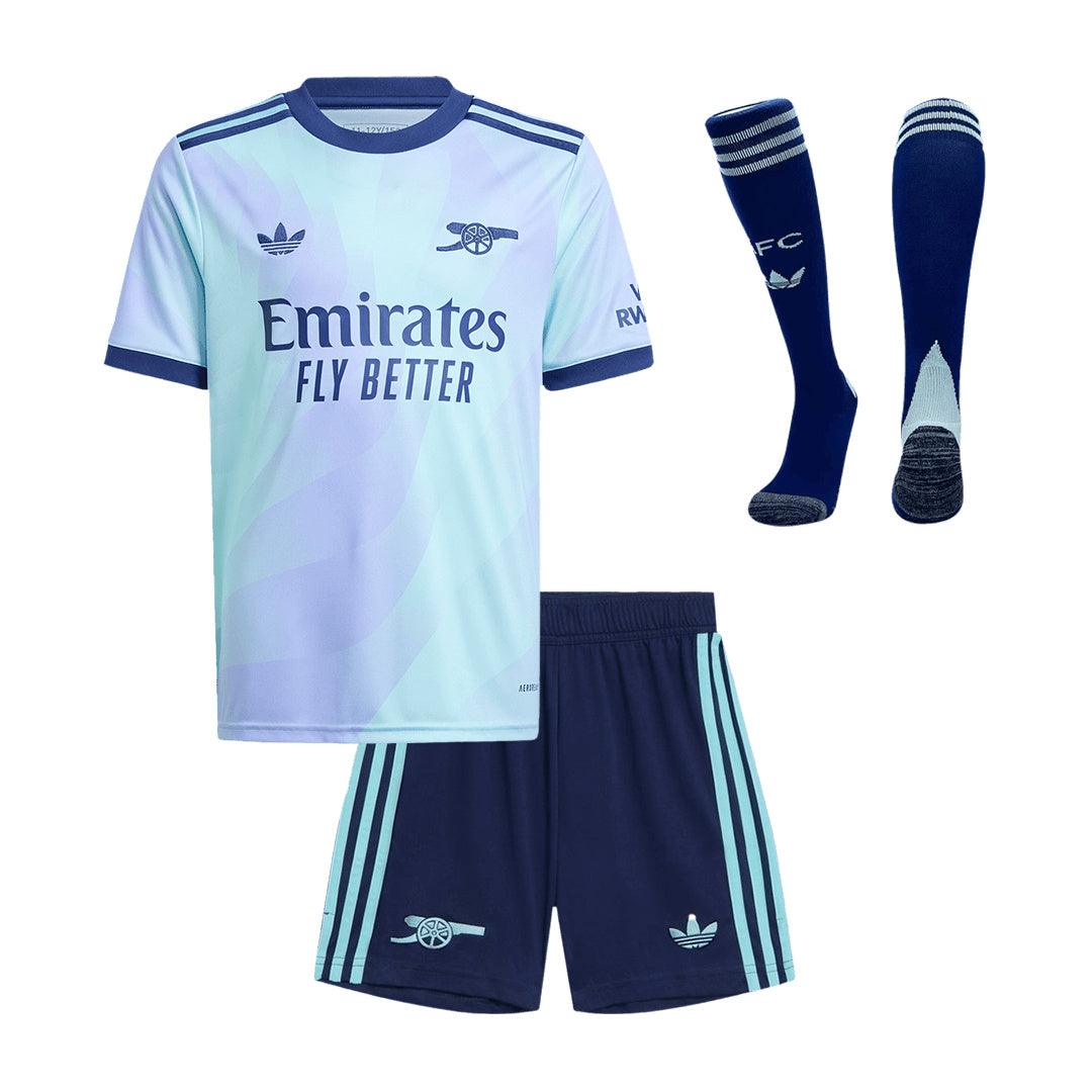 Kid's Arsenal Third Away Jersey Full Kit 2024/25-The Jerseys Shop