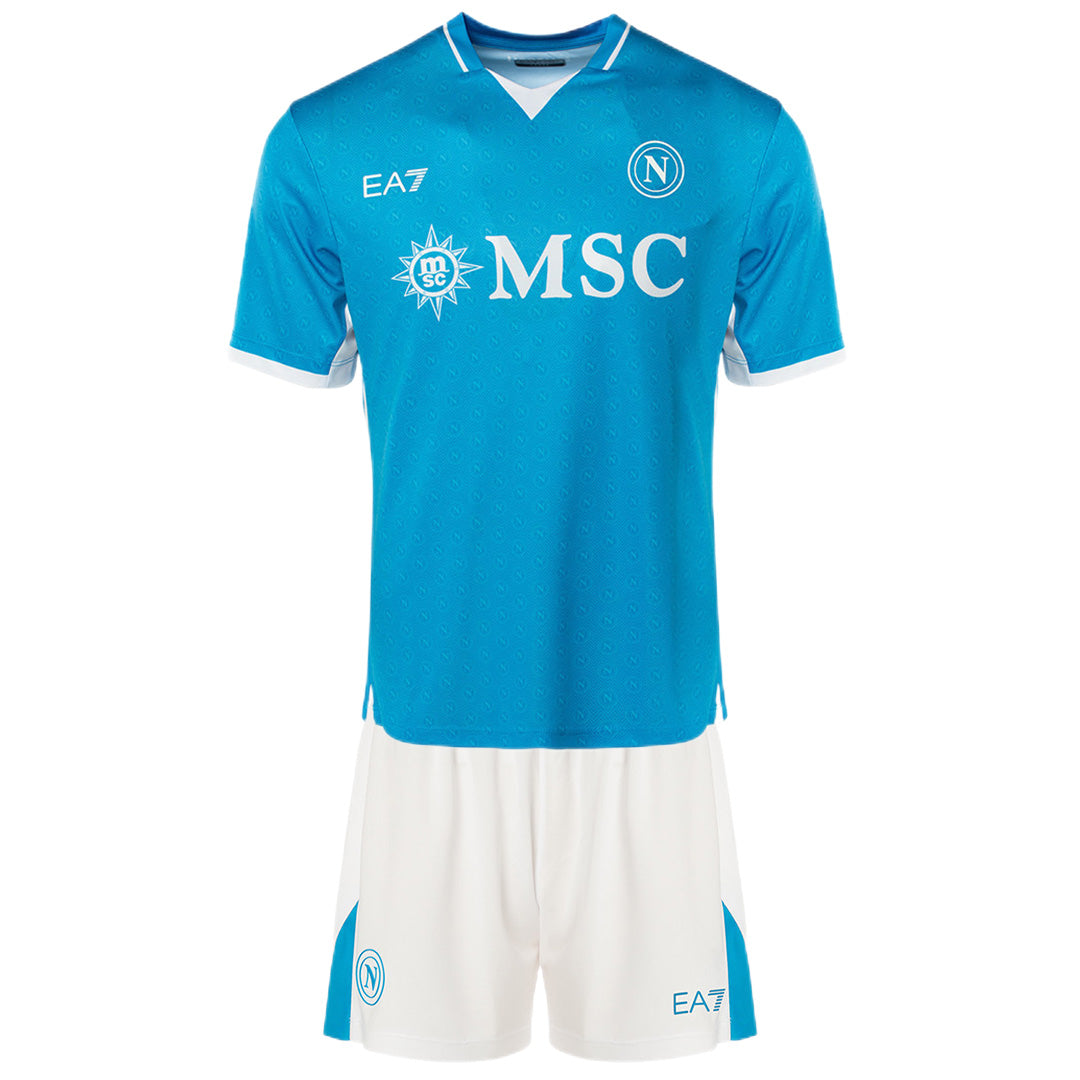 Kid's Napoli Home Jersey Kit(Jersey+Shorts) 2024/25-The Jerseys Shop