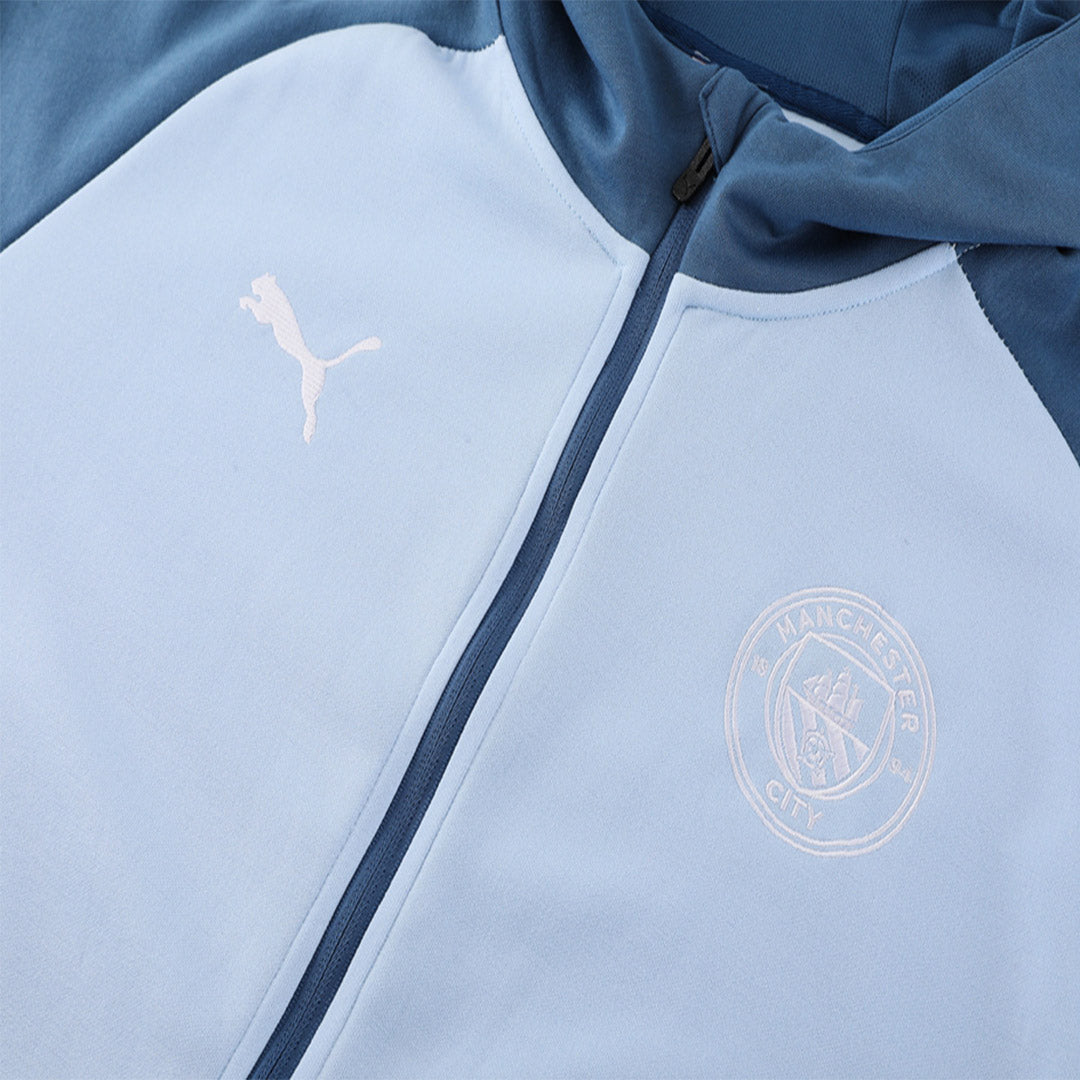 Manchester City Blue Hoodie Training Kit 2024/25 For Adults-The Jerseys Shop