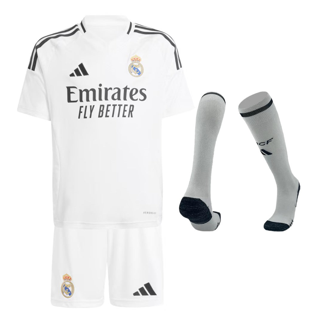 [Super Quality] Kid's Real Madrid Home Jerseys Full Kit 2024/25-The Jerseys Shop