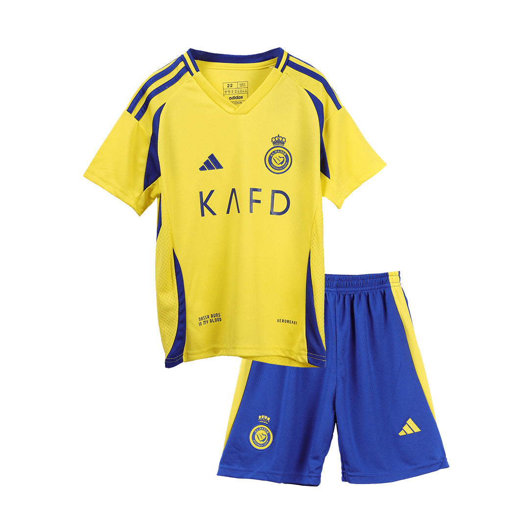 Kid's Al Nassr Home Jersey Kit(Jersey+Shorts) 2024/25-The Jerseys Shop