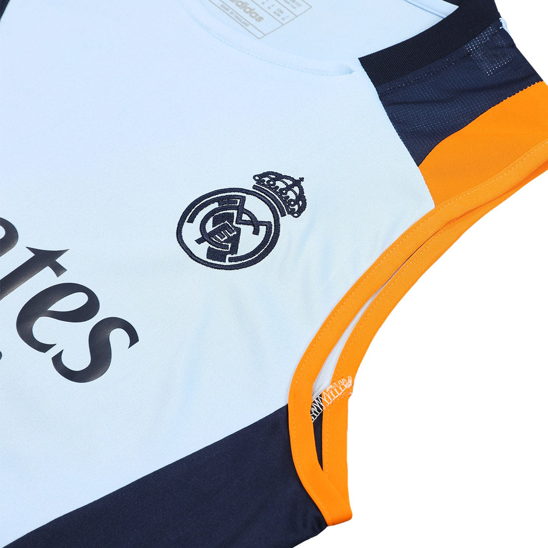 Real Madrid Pre-Match Blue Sleeveless Training Kit 2024/25 For Adults-The Jerseys Shop