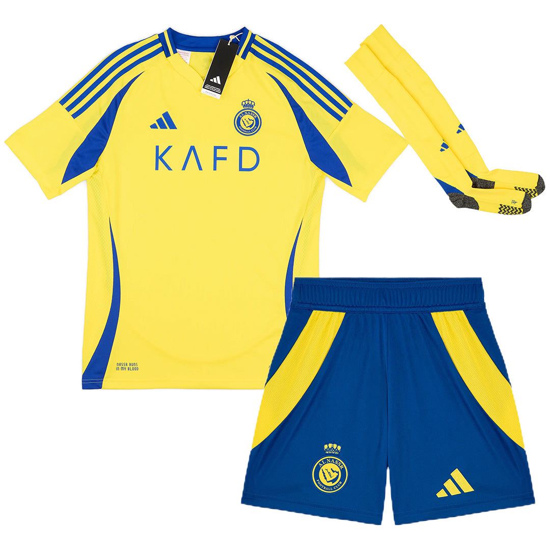 Kid's Al Nassr Home Jersey Full Kit 2024/25-The Jerseys Shop