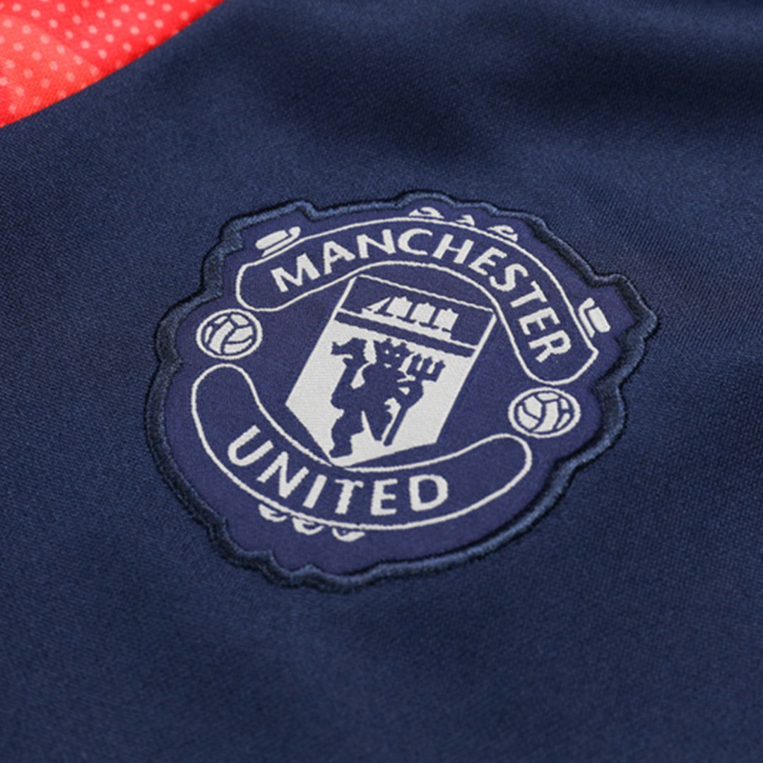 Manchester United 1/4 Zip Red Tracksuit Kit(Top+Pants) 2024/25 for Adults-The Jerseys Shop