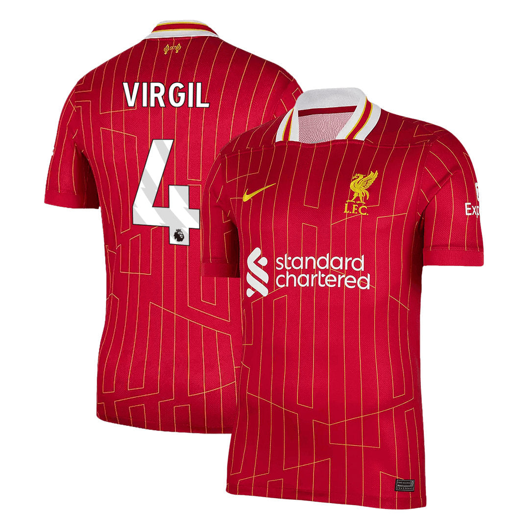 [Super Quality] Men's Liverpool VIRGIL #4 Home Soccer Jersey 2024/25-The Jerseys Shop