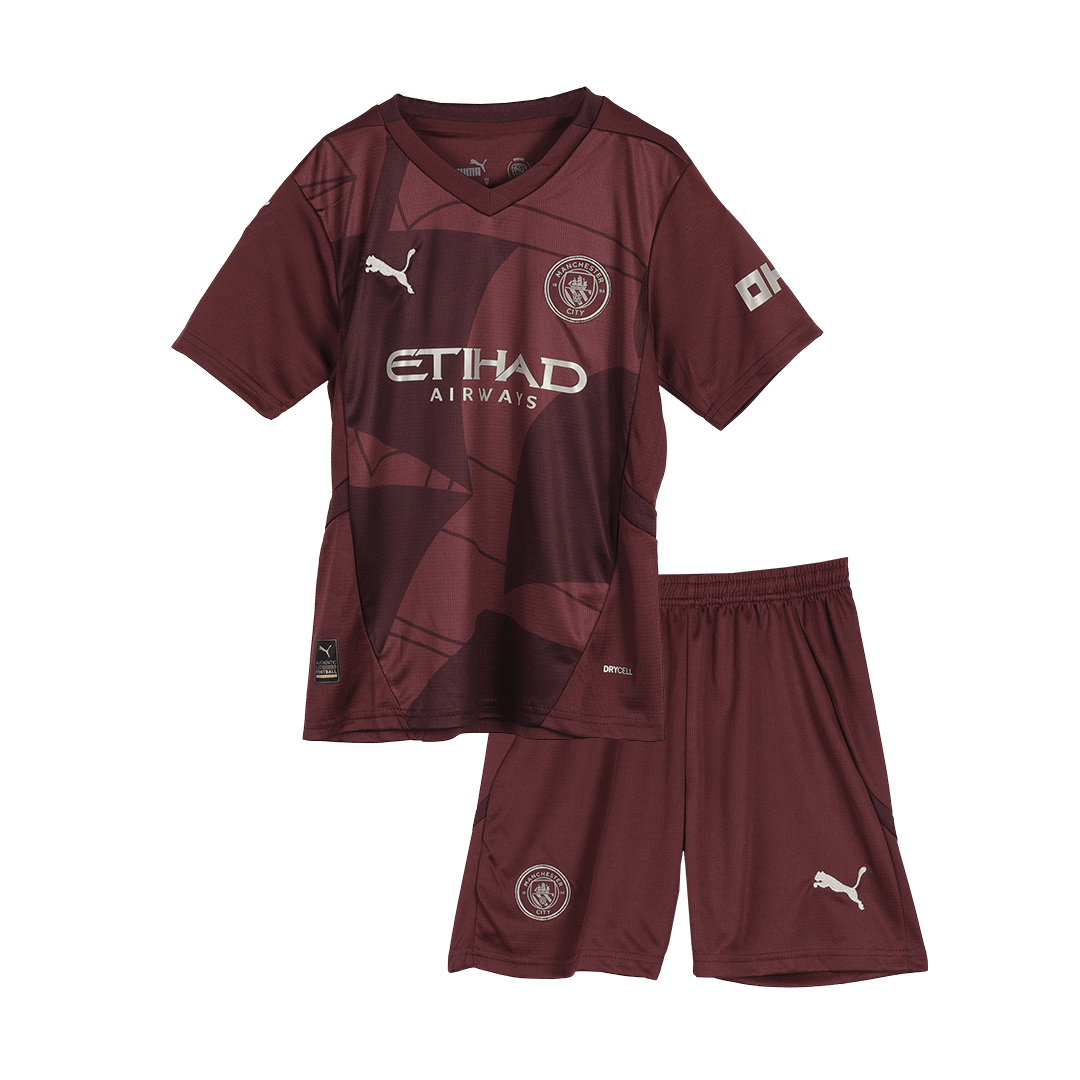 Kid's Manchester City Third Away Jerseys Kit(Jersey+Shorts) 2024/25-The Jerseys Shop