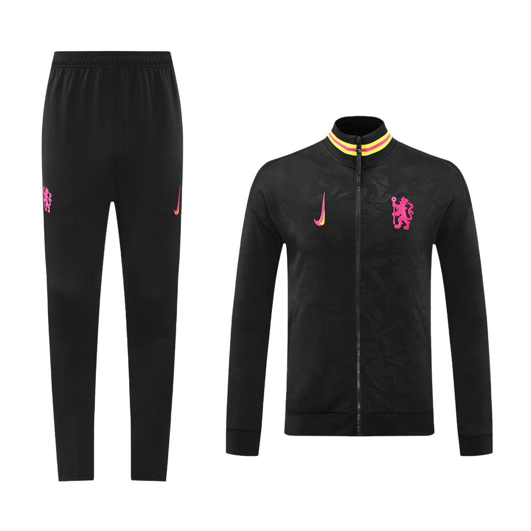 Chelsea Black Jacket Training Kit 2024/25 For Adults-The Jerseys Shop