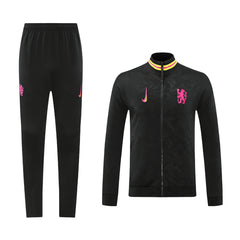 Chelsea Black Jacket Training Kit 2024/25 For Adults-The Jerseys Shop