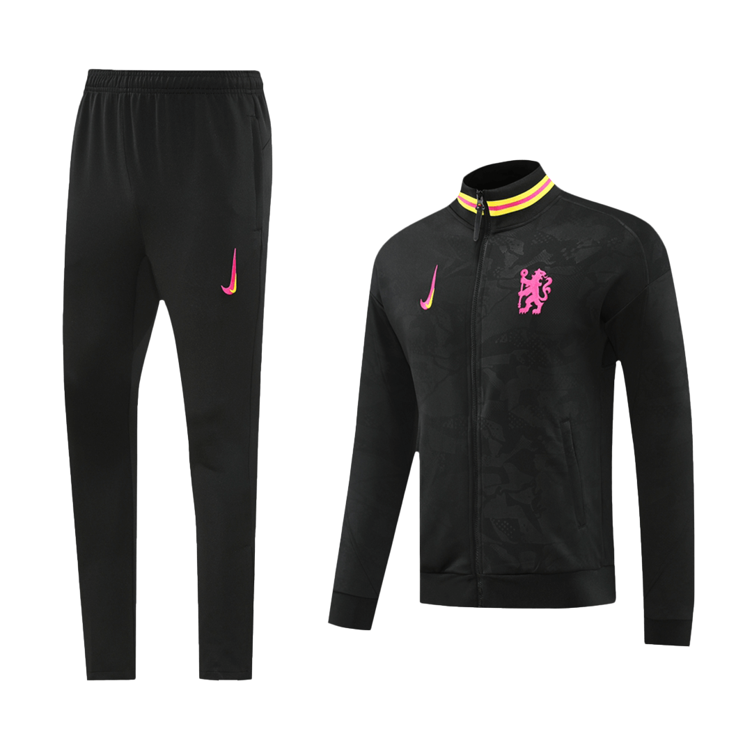 Chelsea Black Jacket Training Kit 2024/25 For Adults-The Jerseys Shop
