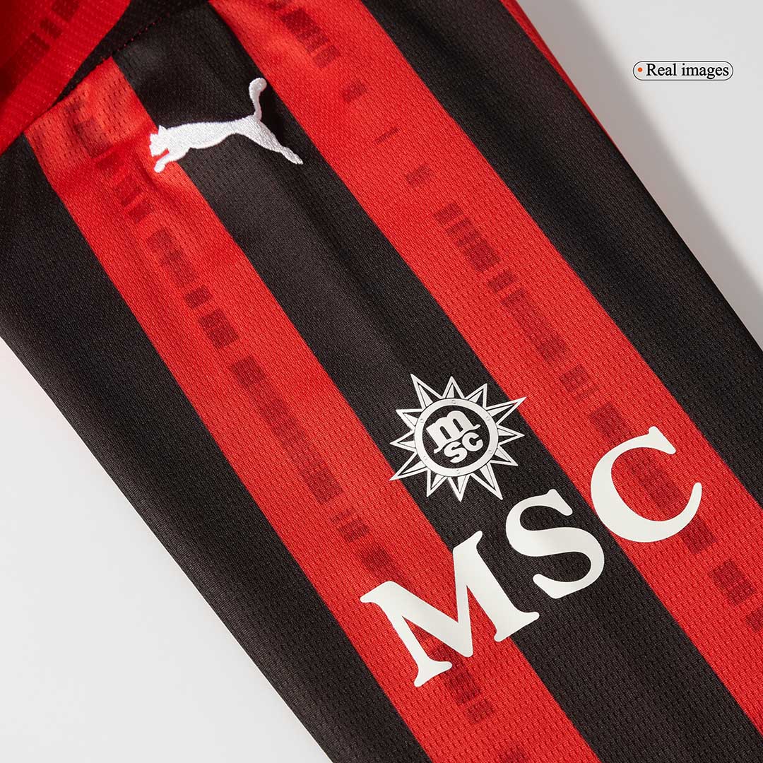 Men's AC Milan Home Long Sleeve Soccer Jersey 2024/25-The Jerseys Shop