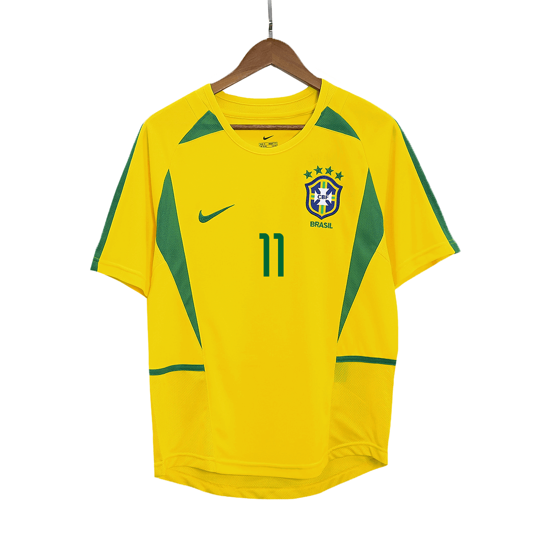 Brazil RONALDINHO #11 Home Retro Soccer Jersey 2002/03-The Jerseys Shop