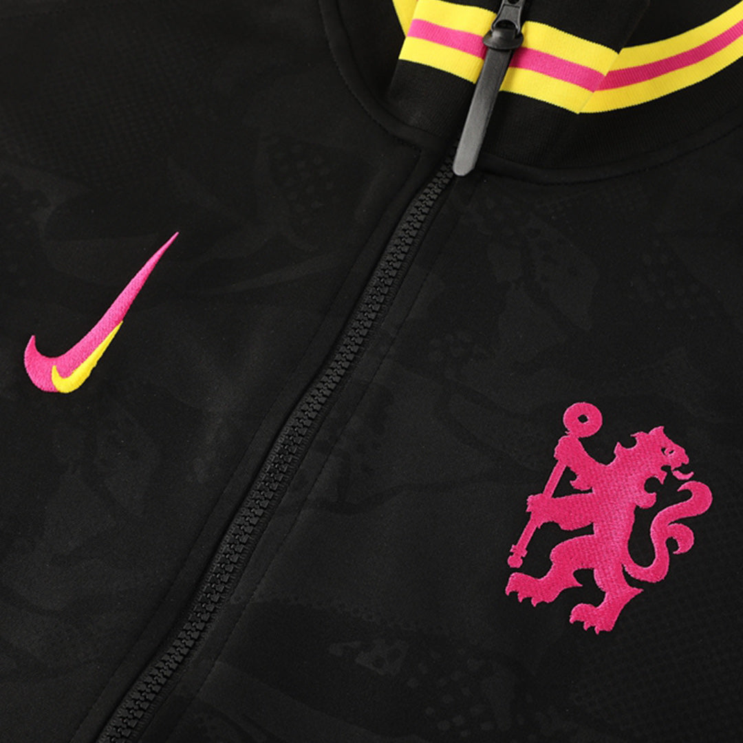 Chelsea Black Jacket Training Kit 2024/25 For Adults-The Jerseys Shop