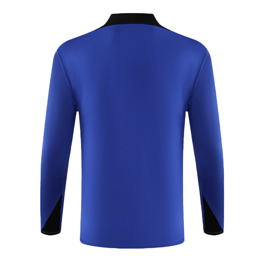 Barcelona 1/4 Zip Blue Tracksuit Kit(Top+Pants) 2024/25 for Adults-The Jerseys Shop