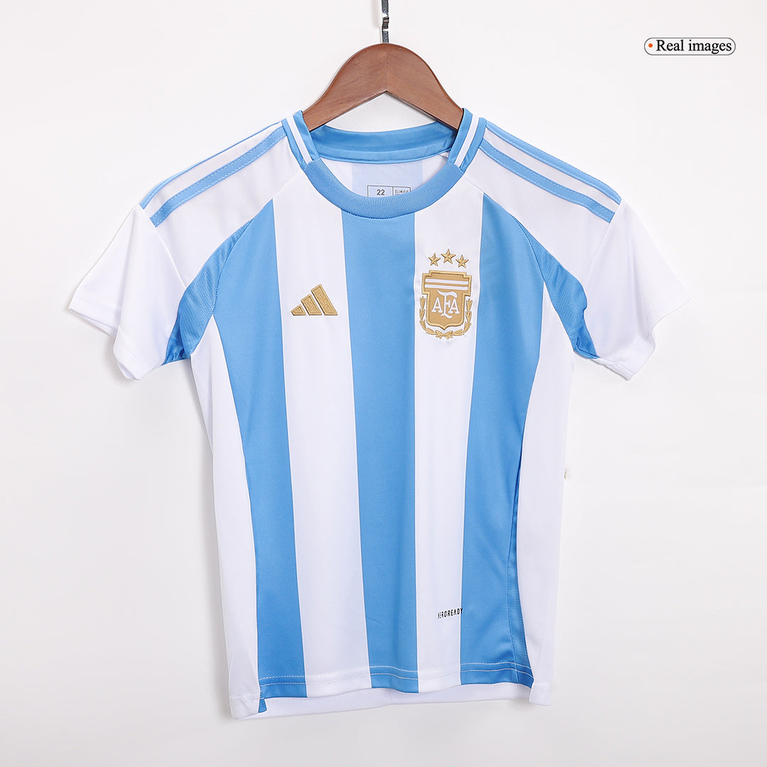 Kid's Argentina Home Jerseys Kit(Jersey+Shorts) 2024-The Jerseys Shop