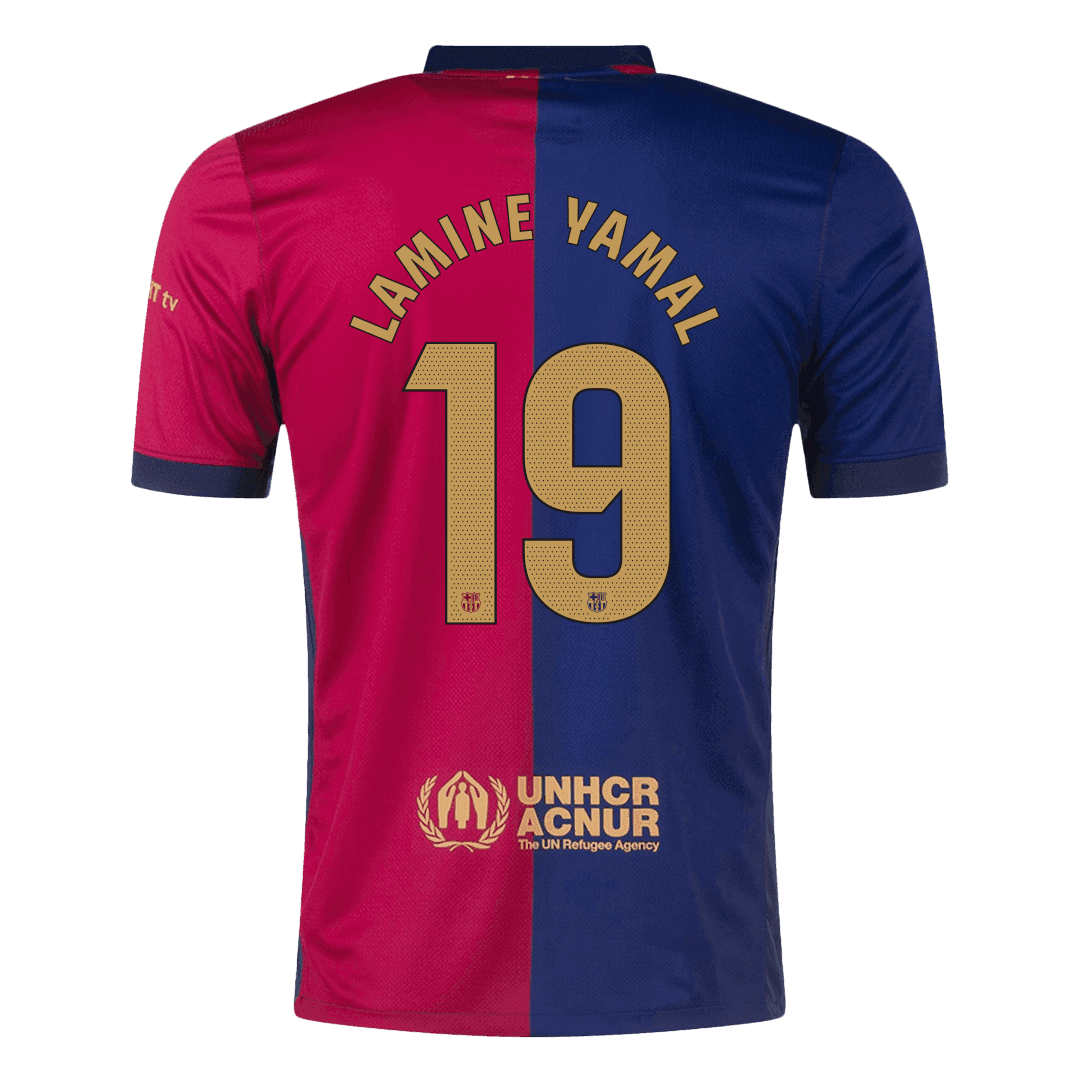 [Super Quality] Men's Barcelona LAMINE YAMAL #19 Home Soccer Jersey 2024/25 - Spotify Logo Without Text-The Jerseys Shop