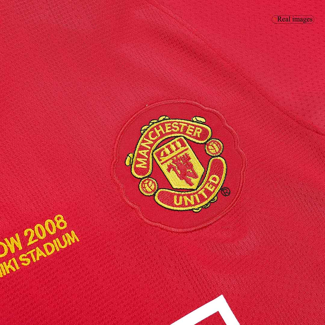 Manchester United UCL Home Retro Long Sleeve Soccer Jersey 2007/08-The Jerseys Shop