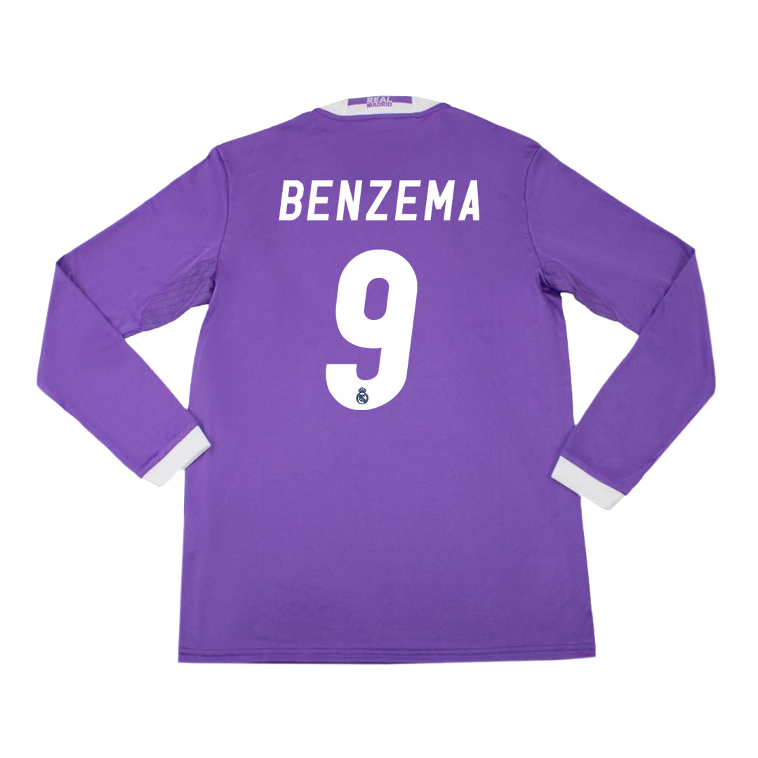 BENZEMA #9 Classic Real Madrid Away Long Sleeve Jersey 2016/17-The Jerseys Shop