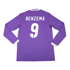 BENZEMA #9 Classic Real Madrid Away Long Sleeve Jersey 2016/17-The Jerseys Shop