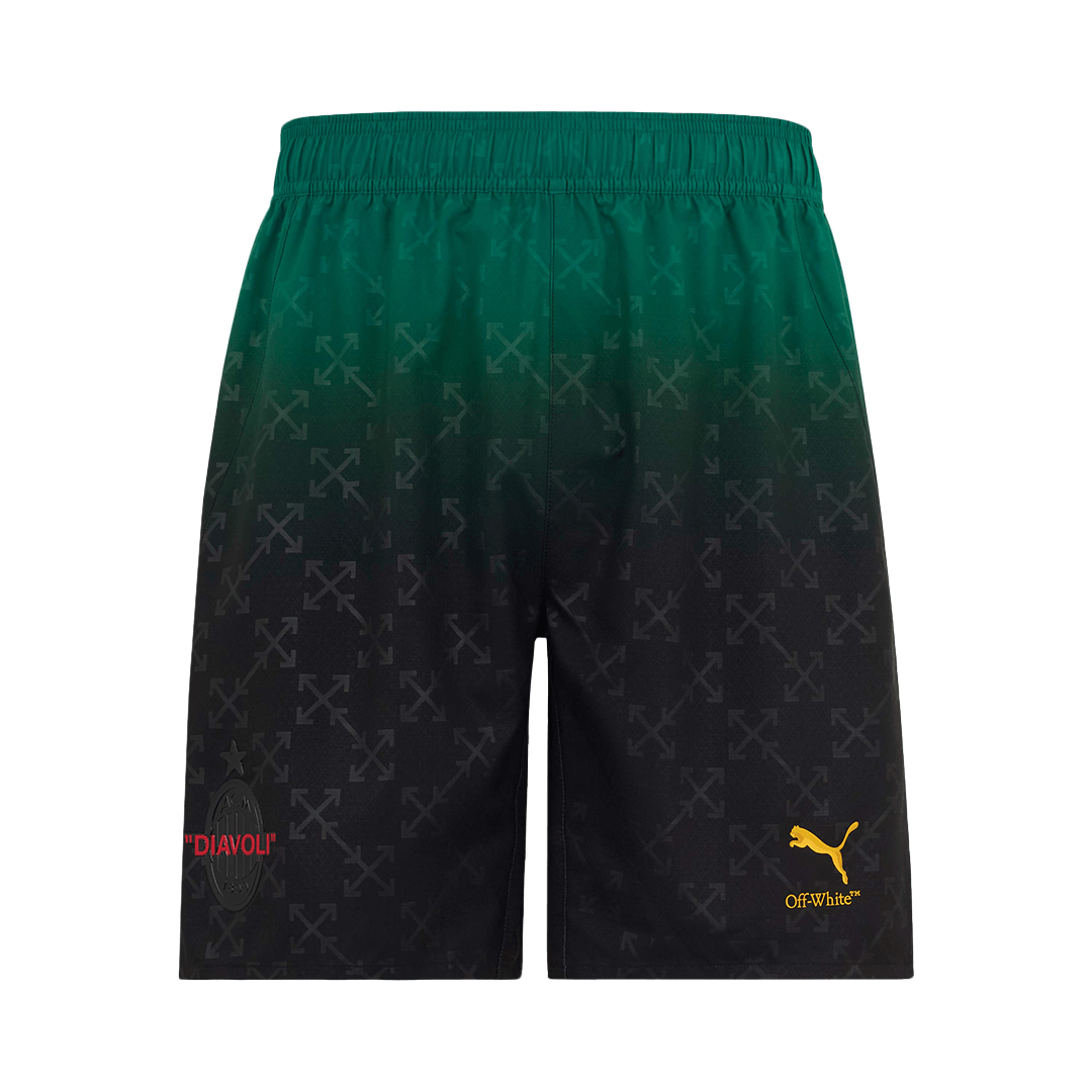 Men's AC Milan x Off-White Fourth Away Jersey (Jersey+Shorts) Kit 2024/25-The Jerseys Shop