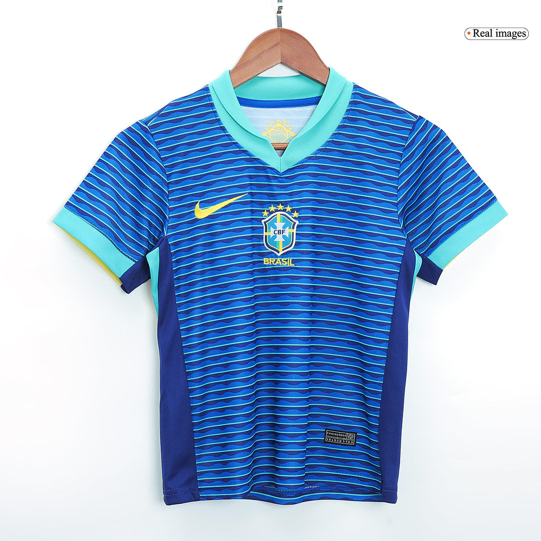 Kid's Brazil Away Jerseys Kit(Jersey+Shorts) Copa América 2024-The Jerseys Shop