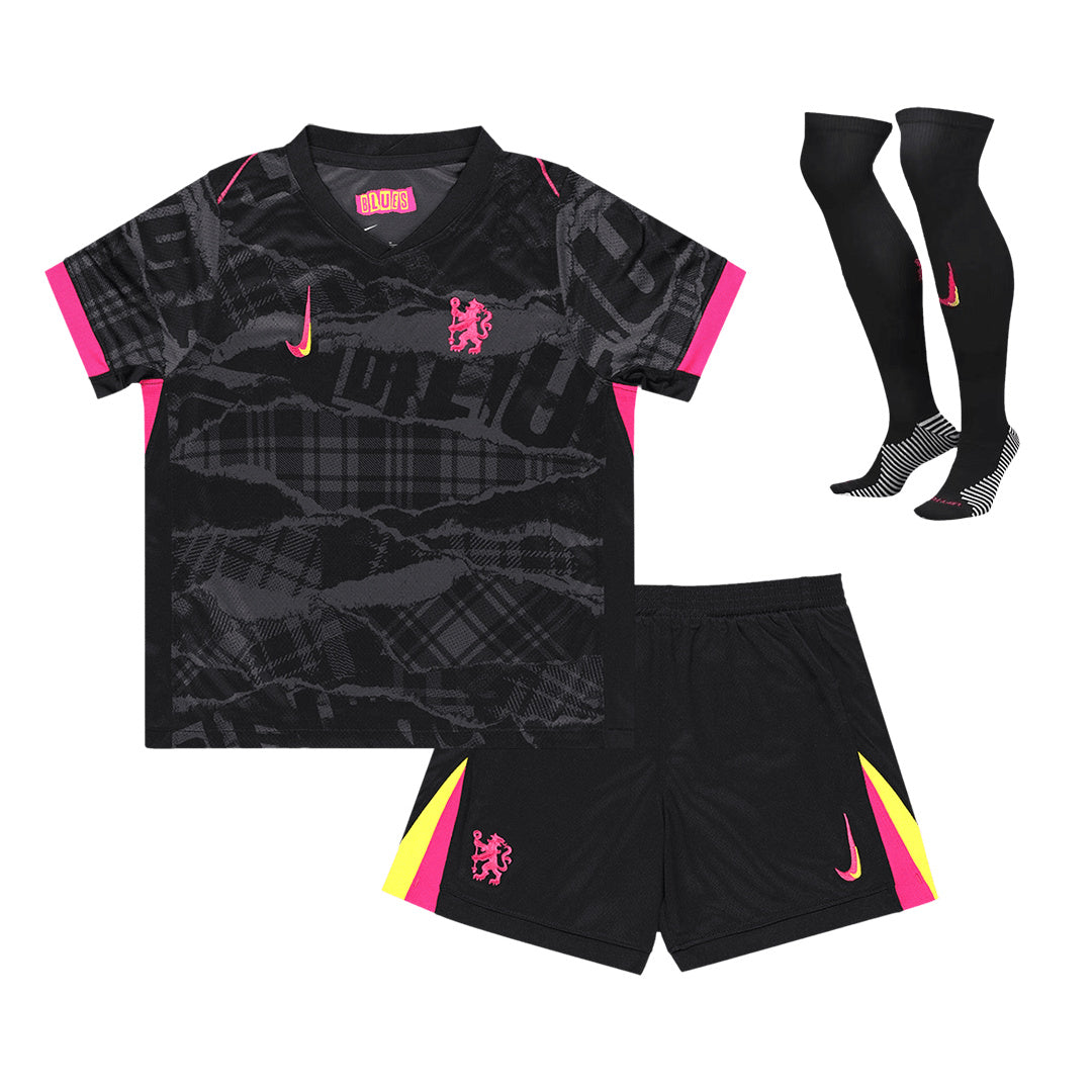 Kid's Chelsea Third Away Jersey Full Kit 2024/25-The Jerseys Shop