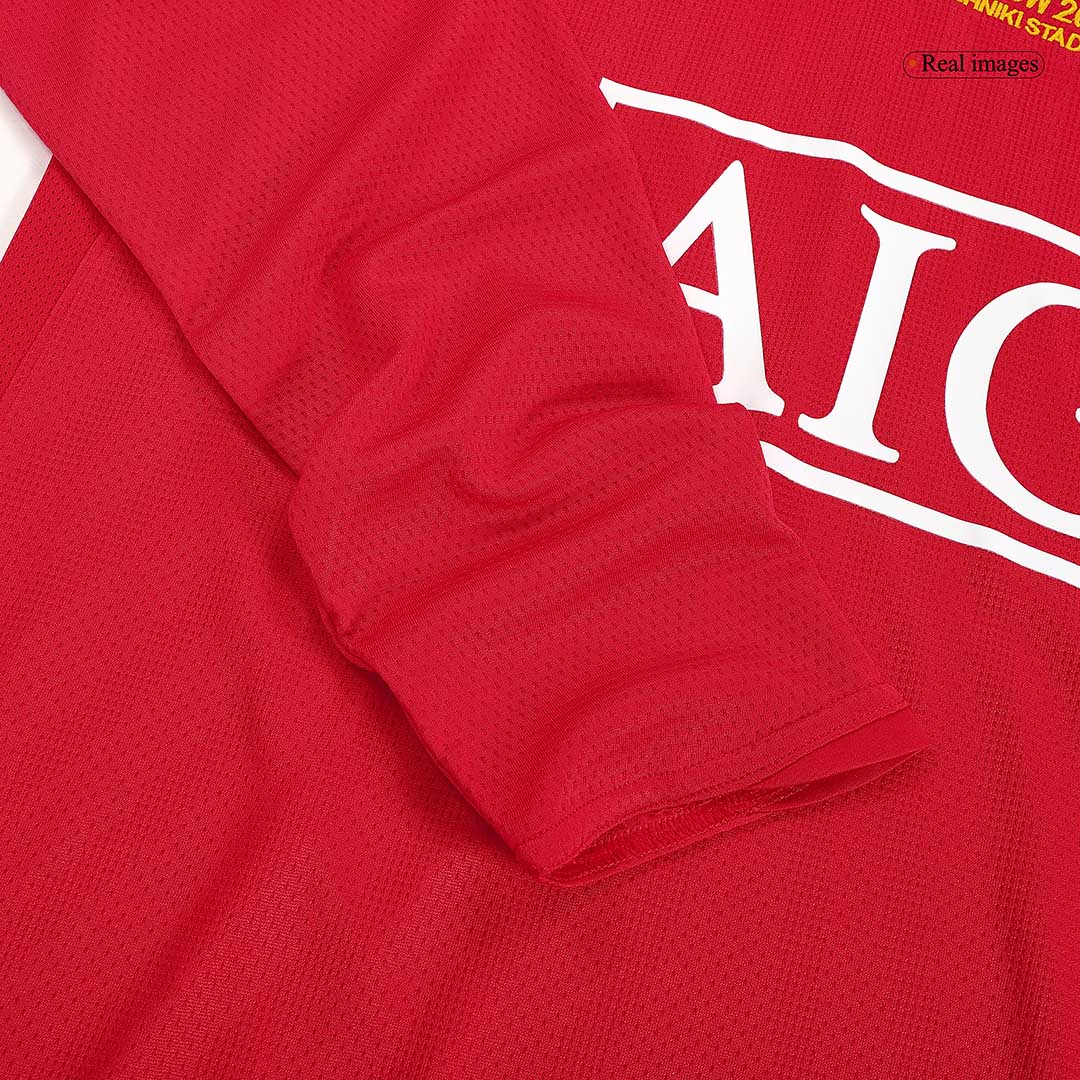 Manchester United UCL Home Retro Long Sleeve Soccer Jersey 2007/08-The Jerseys Shop
