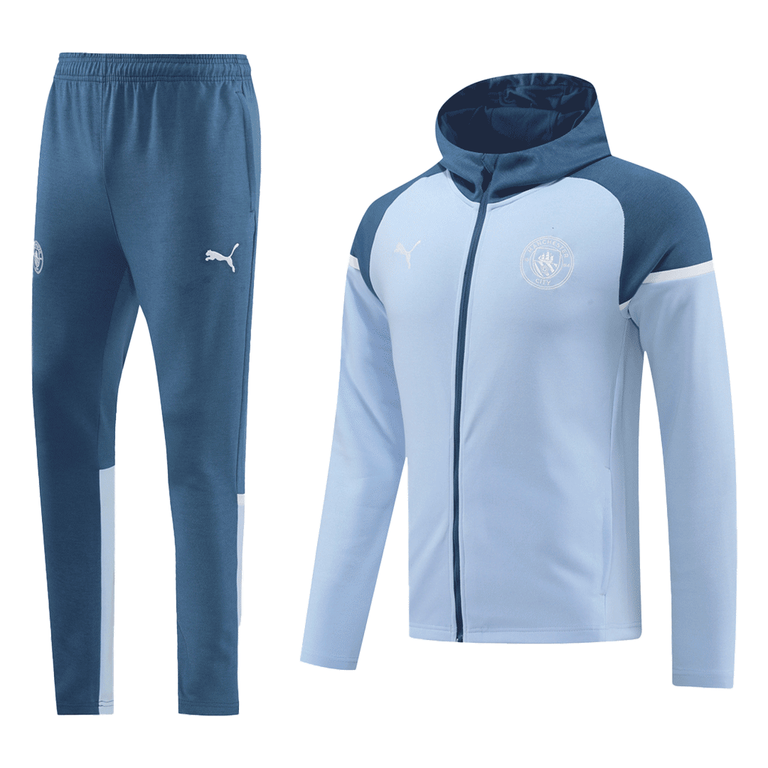 Manchester City Blue Hoodie Training Kit 2024/25 For Adults-The Jerseys Shop