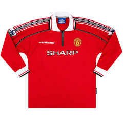 Manchester United Home Retro Long Sleeve Soccer Jersey 1998/99-The Jerseys Shop