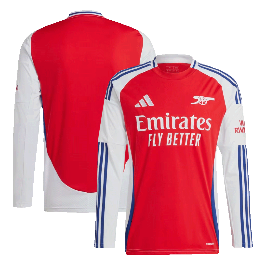 Men's Arsenal Home Long Sleeve Soccer Jersey 2024/25-The Jerseys Shop