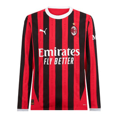 Men's AC Milan Home Long Sleeve Soccer Jersey 2024/25-The Jerseys Shop