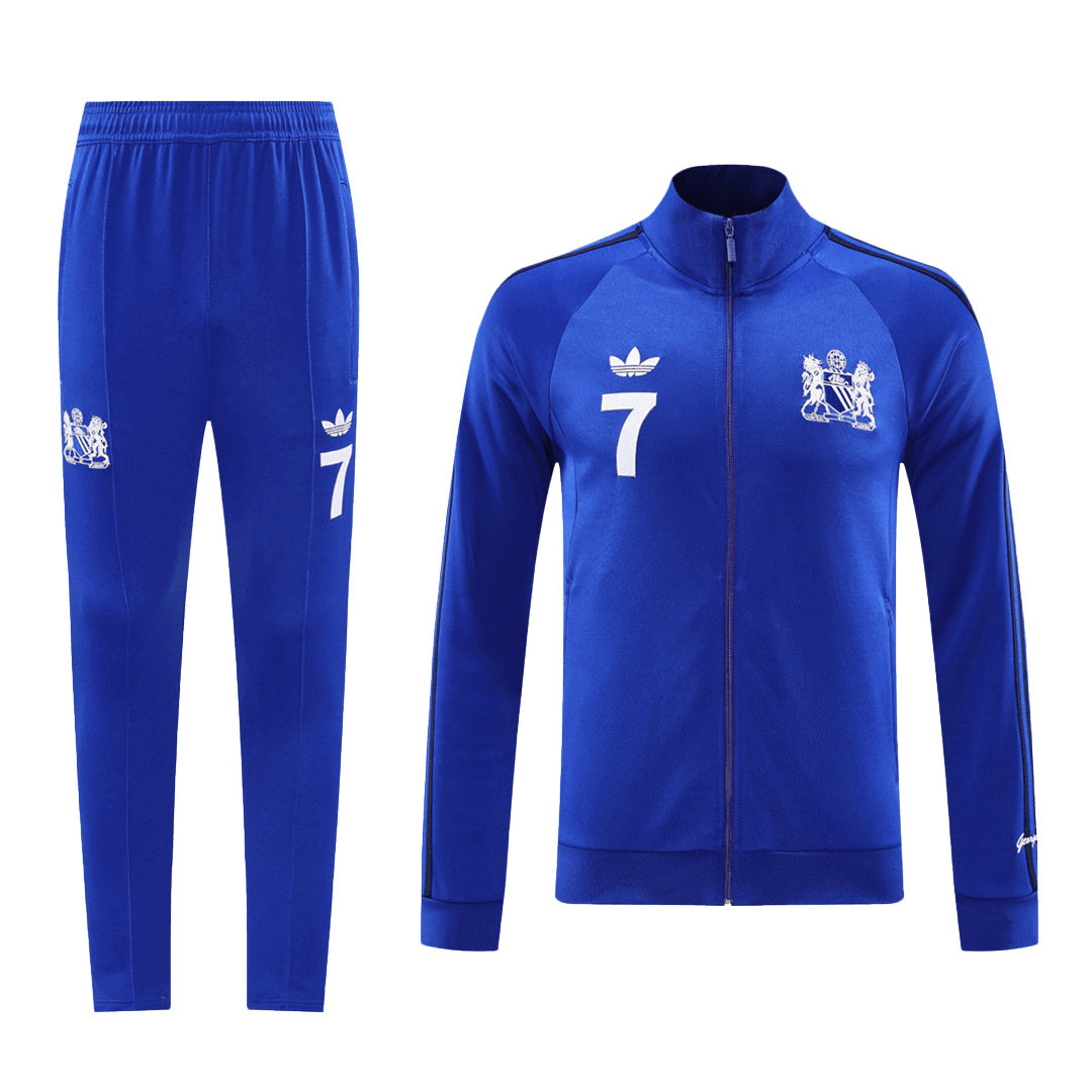 Manchester United X George Best Blue Jacket Training Kit 2024/25 For Adults-The Jerseys Shop