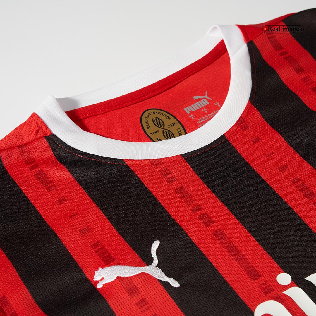 Men's AC Milan Home Long Sleeve Soccer Jersey 2024/25-The Jerseys Shop