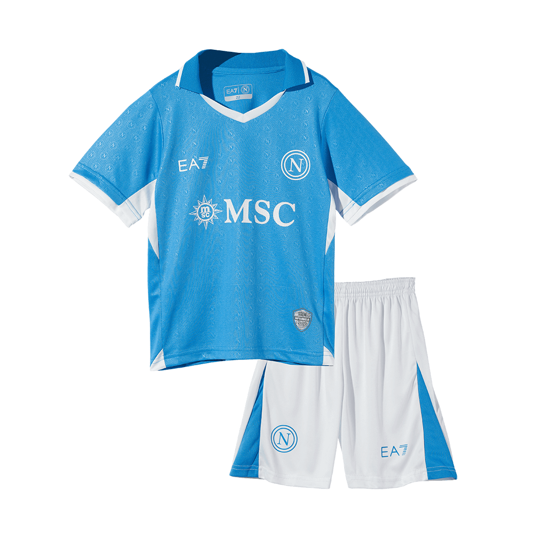 Kid's Napoli Home Jersey Kit(Jersey+Shorts) 2024/25-The Jerseys Shop