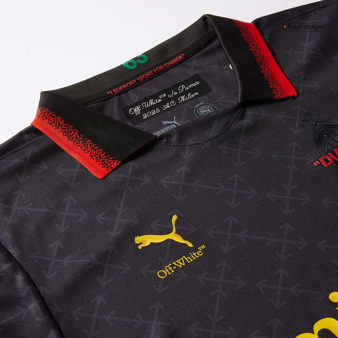 Men's AC Milan x Off-White Fourth Away Jersey (Jersey+Shorts) Kit 2024/25-The Jerseys Shop