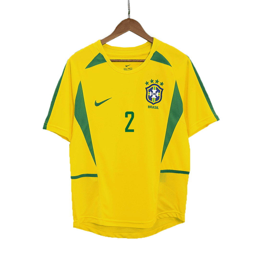 Brazil CAFU #2 Home Retro Soccer Jersey 2002/03-The Jerseys Shop
