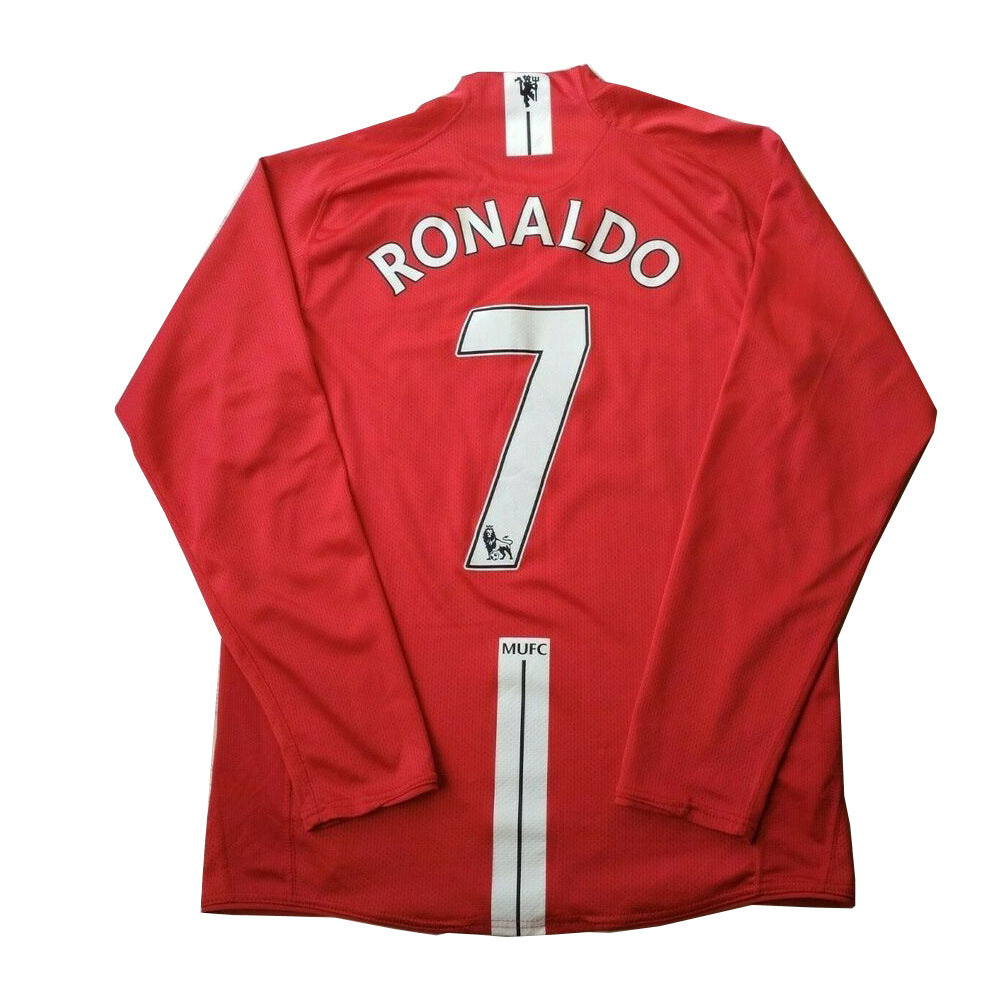 Manchester United RONALDO #7 Home Retro Long Sleeve Soccer Jersey 2007/08-The Jerseys Shop
