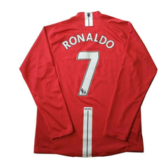 Manchester United RONALDO #7 Home Retro Long Sleeve Soccer Jersey 2007/08-The Jerseys Shop