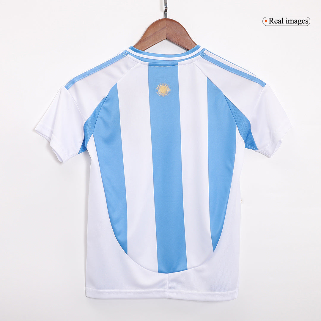 Kid's Argentina Home Jerseys Kit(Jersey+Shorts) 2024-The Jerseys Shop