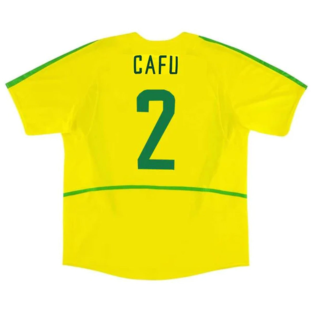 Brazil CAFU #2 Home Retro Soccer Jersey 2002/03-The Jerseys Shop