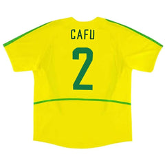 Brazil CAFU #2 Home Retro Soccer Jersey 2002/03-The Jerseys Shop