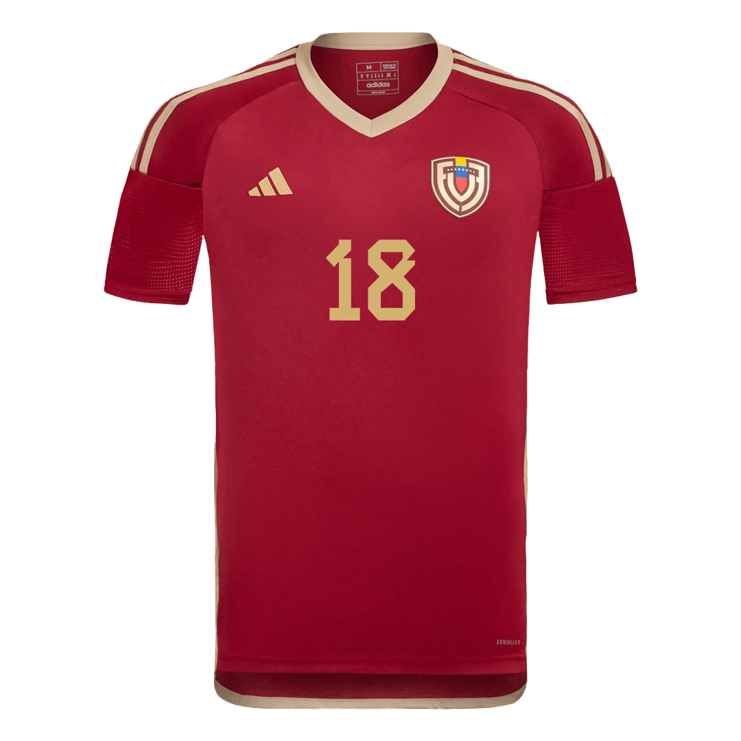 Men's Venezuela ARANGO #18 Home Soccer Jersey Copa América 2024-The Jerseys Shop
