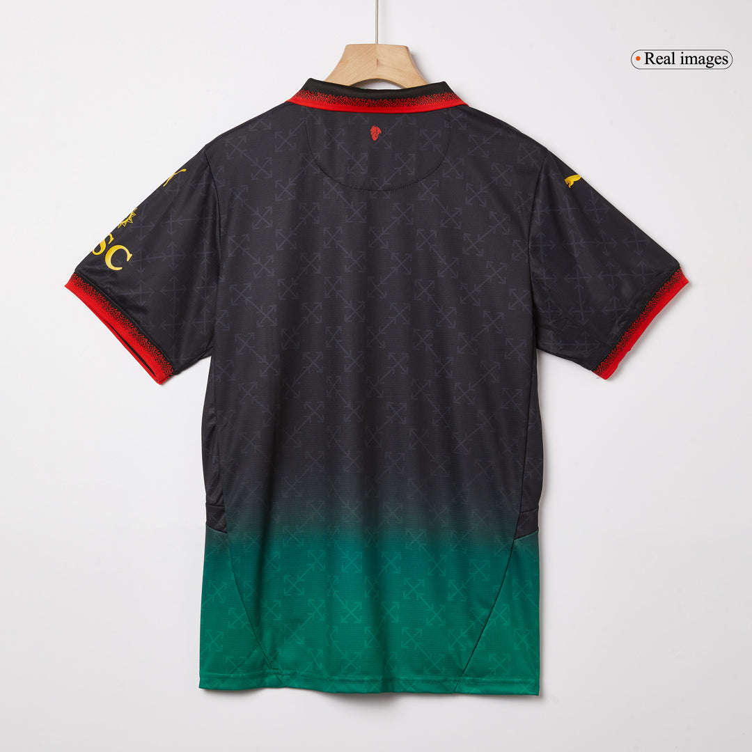 Men's AC Milan x Off-White Fourth Away Jersey (Jersey+Shorts) Kit 2024/25-The Jerseys Shop