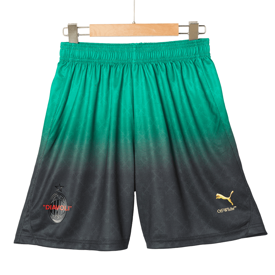 Men's AC Milan x Off-White Fourth Away Jersey (Jersey+Shorts) Kit 2024/25-The Jerseys Shop