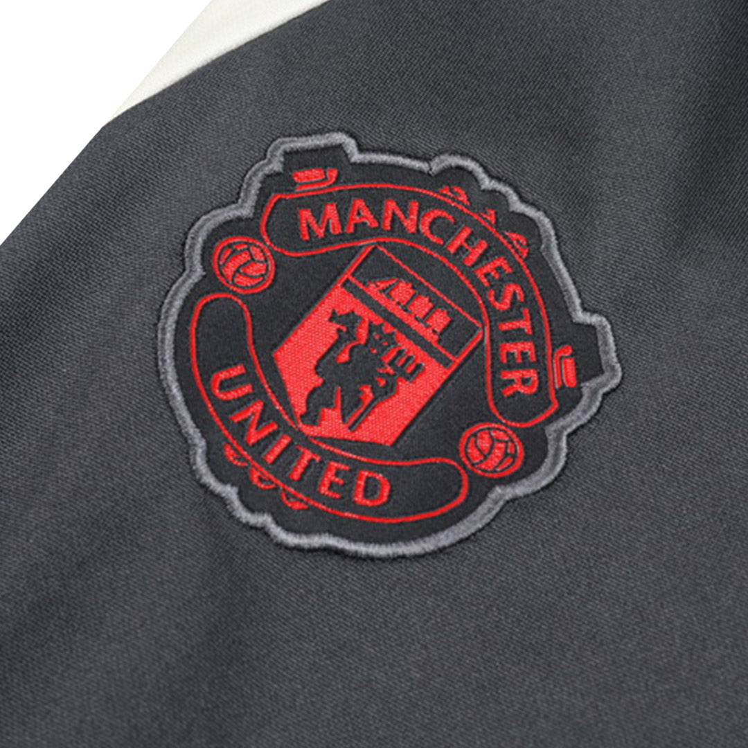 Manchester United 1/4 Zip Gray Tracksuit Kit(Top+Pants) 2024/25 for Adults-The Jerseys Shop