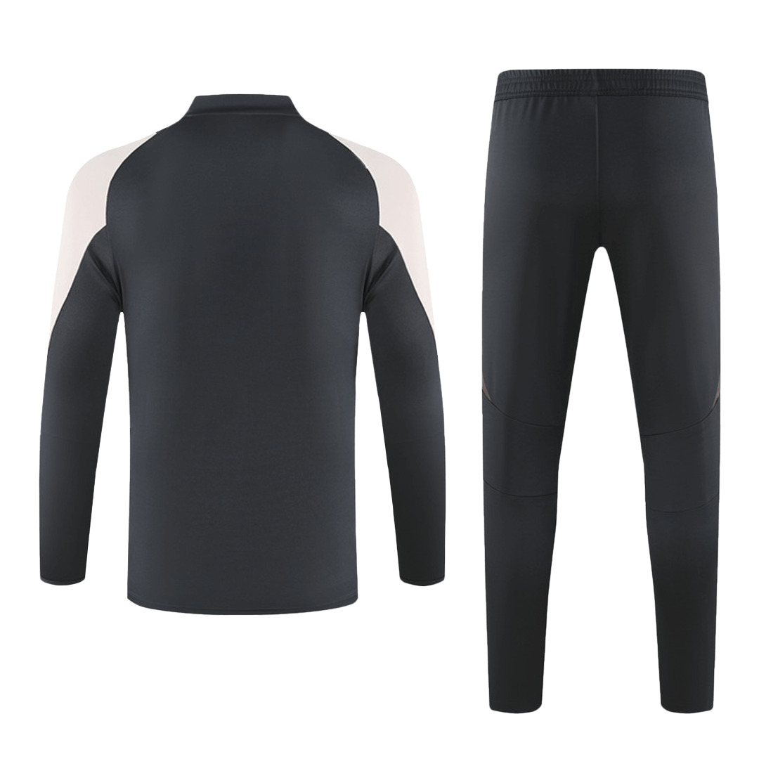 Kid's Real Madrid Gray Zipper Tracksuit 2024/25-The Jerseys Shop