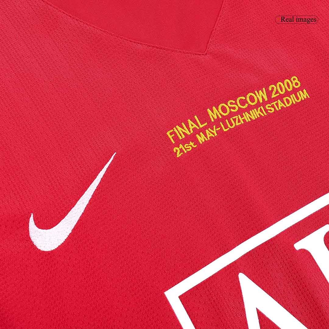 Manchester United UCL Home Retro Long Sleeve Soccer Jersey 2007/08-The Jerseys Shop