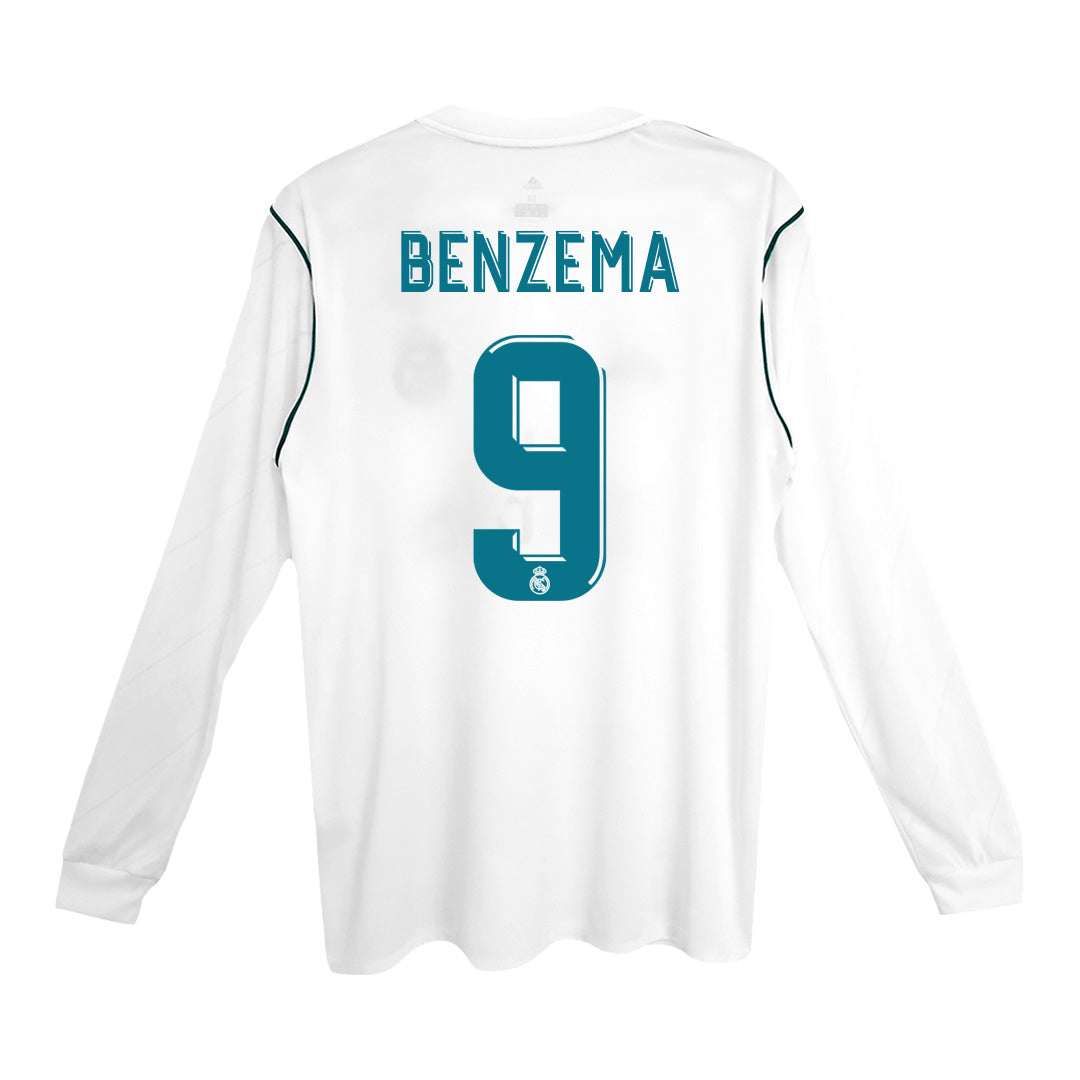 BENZEMA #9 Classic Real Madrid Home Long Sleeve Jersey 2017/18-The Jerseys Shop