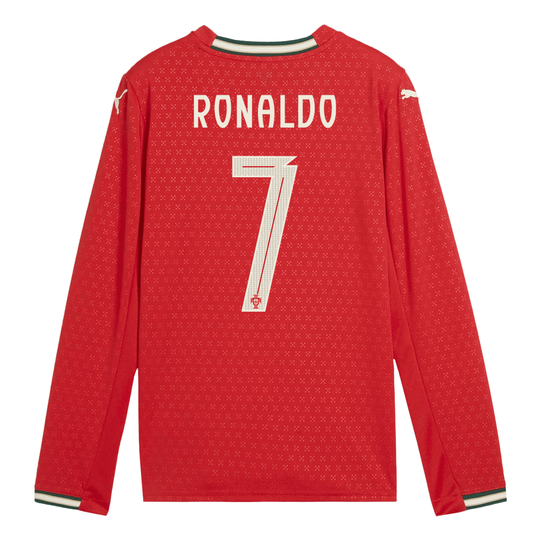 Men's Portugal RONALDO #7 Home Long Sleeve Soccer Jersey 2025-The Jerseys Shop