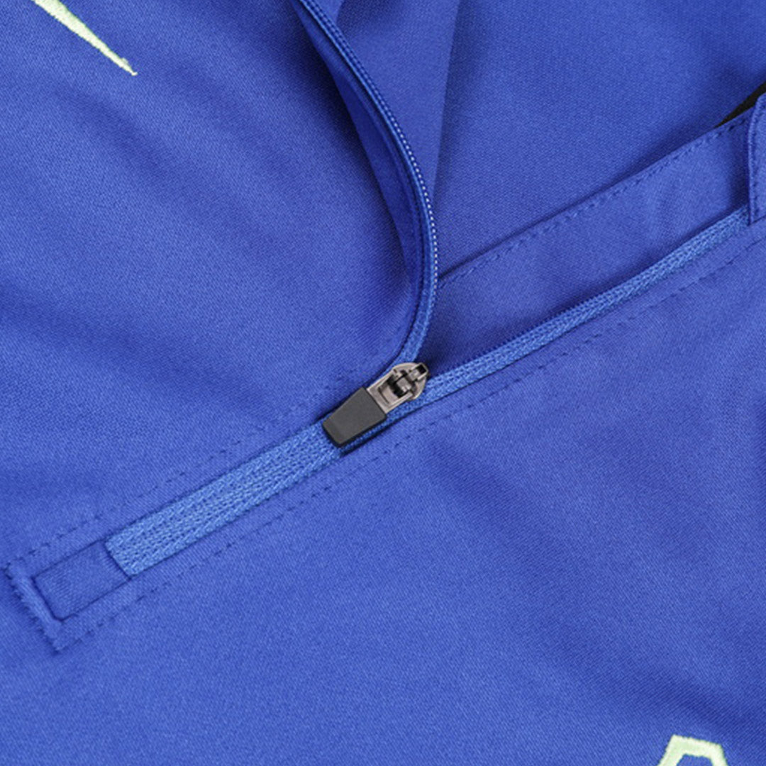 Barcelona 1/4 Zip Blue Tracksuit Kit(Top+Pants) 2024/25 for Adults-The Jerseys Shop