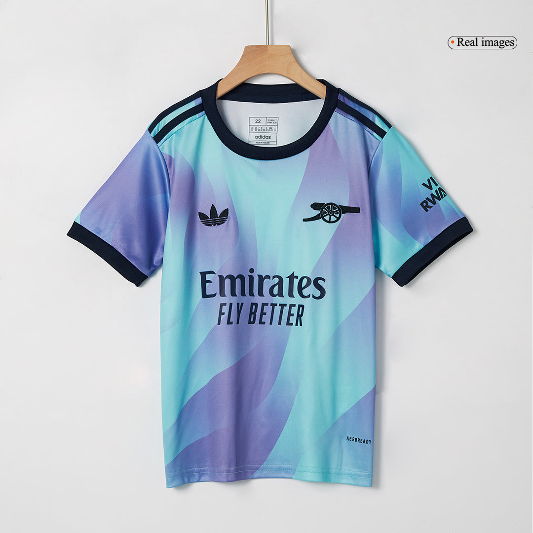 Kid's Arsenal Third Away Jersey Kit(Jersey+Shorts) 2024/25-The Jerseys Shop